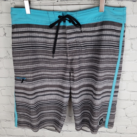 O'NEILL | HyperFreak striped stretch swim boardshorts - Picture 2 of 5